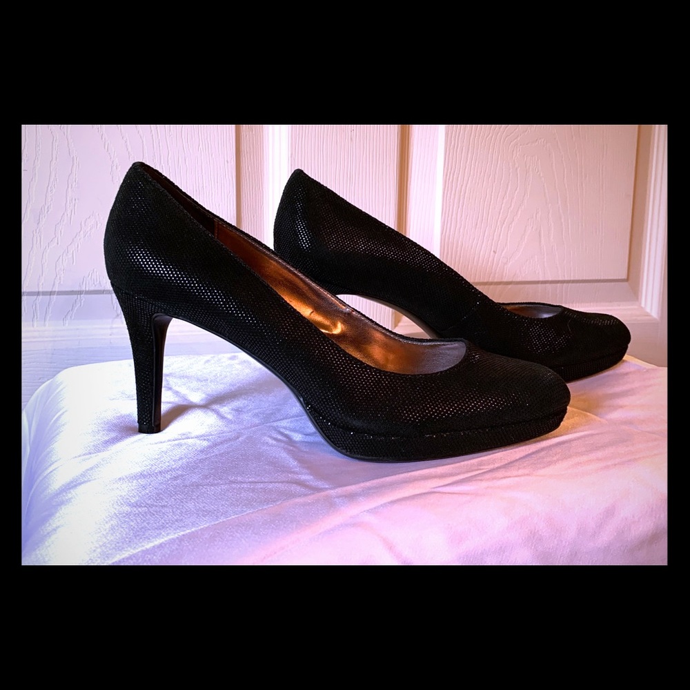Black iridescent heels